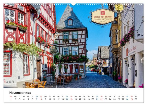 Produktbild: Bacharach - Fachwerkromantik am Rhein (hochwertiger Premium Wandkalender 2026 DIN A2 quer), Kunstdruck in Hochglanz