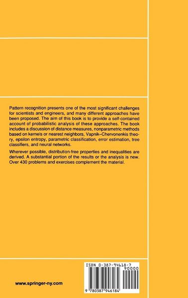 Produktbild: A Probabilistic Theory of Pattern Recognition