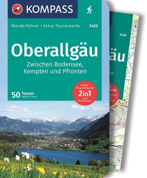 Produktbild: KOMPASS Wanderf&uuml;hrer Oberallg&auml;u, 50 Touren zwischen Bodensee, Kempten und Pfronten, mit Extra-Tourenkarte