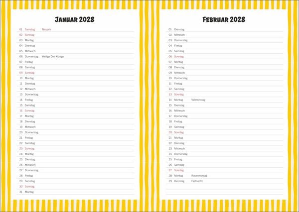 Produktbild: Stitch 17-Monats-Kalenderbuch A5 2027 - 17 Monate. Von August 2026 bis Dezember 2027