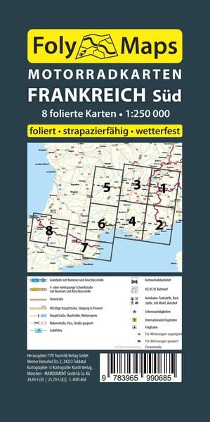 Produktbild: FolyMaps Motorradkarten Frankreich S&uuml;d