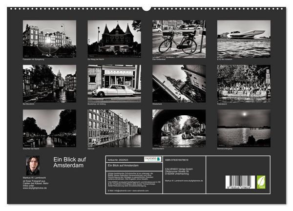 Produktbild: Ein Blick auf Amsterdam (hochwertiger Premium Wandkalender 2026 DIN A2 quer), Kunstdruck in Hochglanz