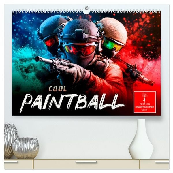 Paintball cool (hochwertiger Premium Wandkalender 2026 DIN A2 quer), Kunstdruck in Hochglanz