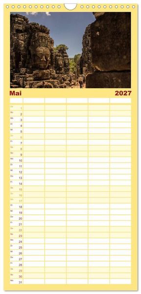Produktbild: Familienplaner 2027 - Magisches Kambodscha mit 5 Spalten (Wandkalender, 21 x 45 cm) CALVENDO