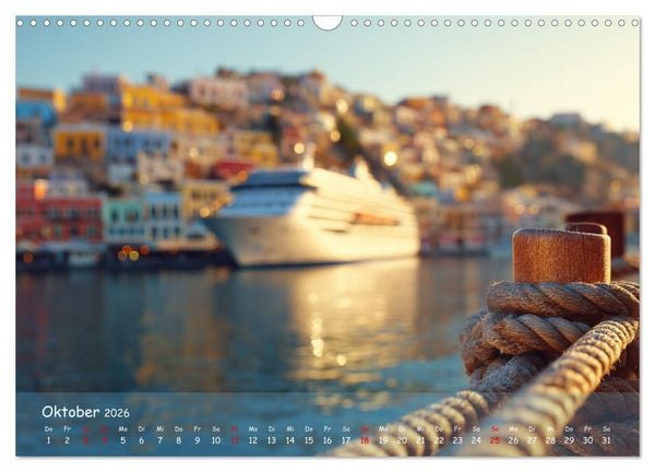 Produktbild: Kreuzfahrtschiffe Kalender - Kreuzfahrten und Giganten der Meere (Wandkalender 2026 DIN A3 quer), CALVENDO Monatskalender