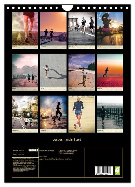 Produktbild: Joggen - mein Sport (Wandkalender 2026 DIN A4 hoch), CALVENDO Monatskalender