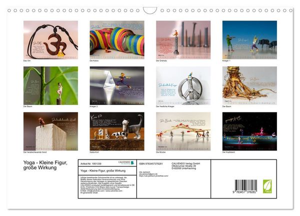 Produktbild: Yoga - Kleine Figur, gro&szlig;e Wirkung (Wandkalender 2026 DIN A3 quer), CALVENDO Monatskalender