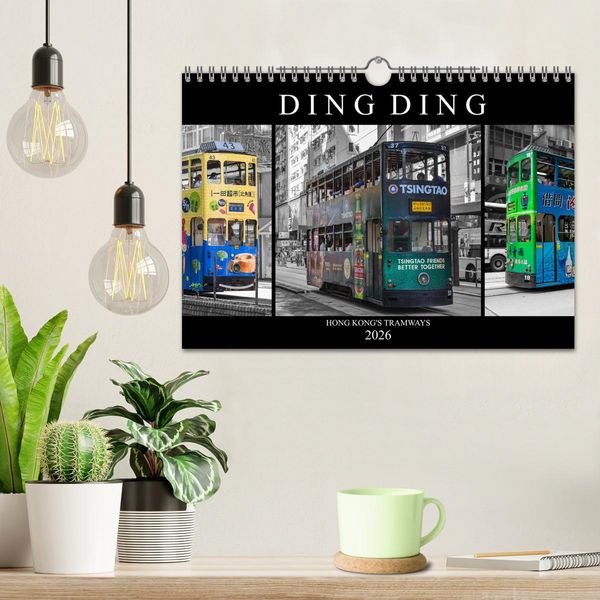 Produktbild: Ding Ding - Hong Kong's Tramways (Wandkalender 2026 DIN A4 quer), CALVENDO Monatskalender