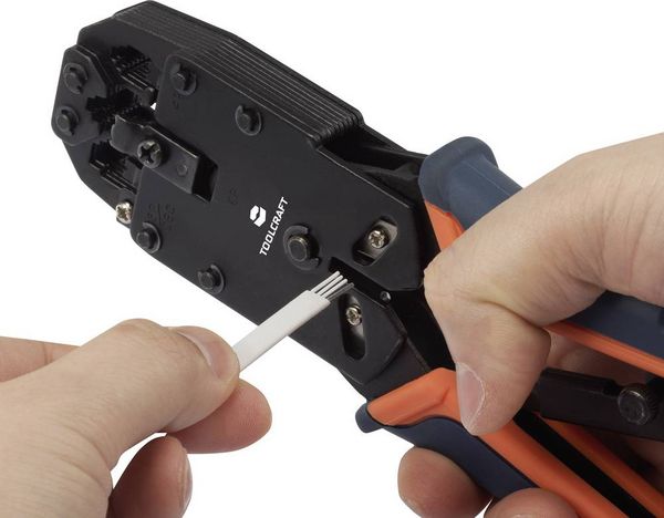 Produktbild: TOOLCRAFT TO-4988586 Crimpzange Modularstecker (Westernstecker) RJ10, RJ11, RJ12, RJ45