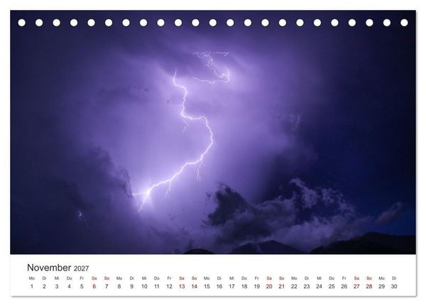 Produktbild: Gewitter - atemberaubende Naturschauspiele (Tischkalender 2027 DIN A5 quer), CALVENDO Monatskalender