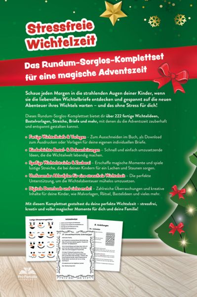 Produktbild: Das gro&szlig;e Wichtelspa&szlig; Komplettset &ndash; Das Wichtel Buch: fertige Wichtelbriefe, lustige Streiche, kreative Bastelanleitungen & mehr