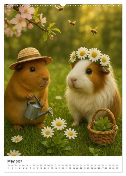 Produktbild: Guinea Pigs Cozy Moments (Wall Calendar 2027 DIN A2 portrait), CALVENDO 12 Month Wall Calendar