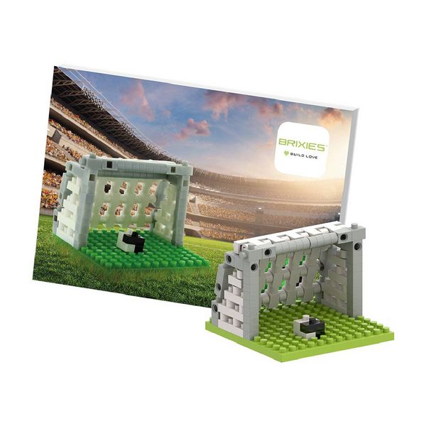 Produktbild: BRIXIES 220056 - Postkarte Fu&szlig;ball, 3D Konstruktionsbausatz aus Ministeinen, 142 Teile