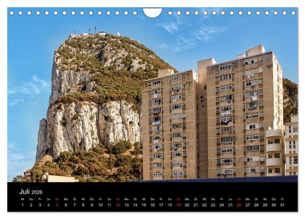 Produktbild: Gibraltar - der Affenfelsen (Wandkalender 2026 DIN A4 quer), CALVENDO Monatskalender
