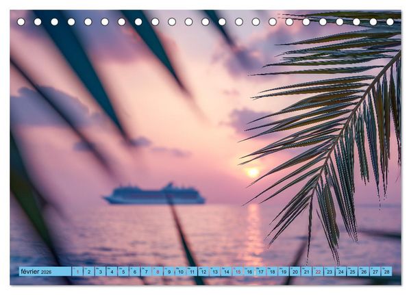 Produktbild: Paquebots de croisi&egrave;re - G&eacute;ants des mers impressionnants (Calendrier de bureau 2026 DIN A5 vertical), CALVENDO calendrier mensuel