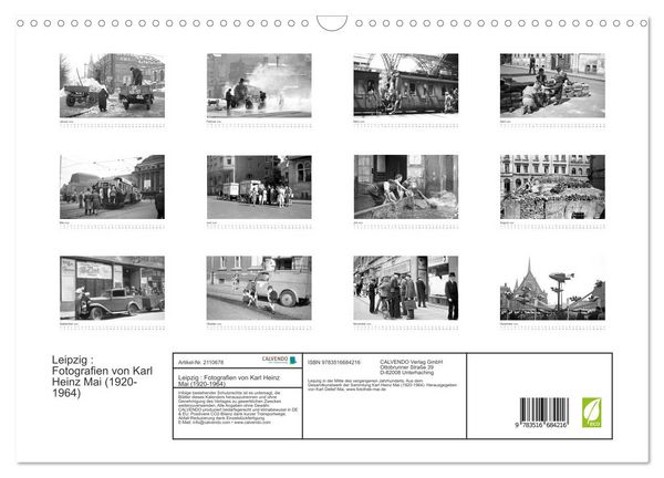 Produktbild: Leipzig : Fotografien von Karl Heinz Mai (1920-1964) (Wandkalender 2026 DIN A3 quer), CALVENDO Monatskalender