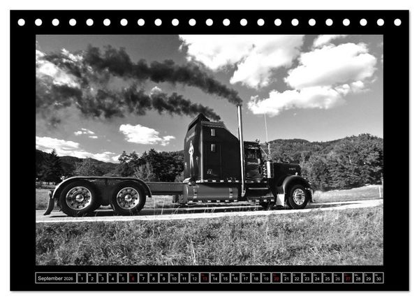 Produktbild: Kenworth W900A EXTHD - in schwarzwei&szlig; (Tischkalender 2026 DIN A5 quer), CALVENDO Monatskalender