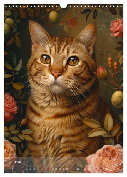 Produktbild: Katzen Kunstillustrationen (Wandkalender 2026 DIN A3 hoch), CALVENDO Monatskalender