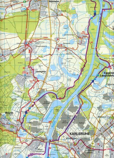 Produktbild: ADFC-Regionalkarte Karlsruhe und Umgebung,1:50.000, reiß- und wetterfest, GPS-Tracks Download
