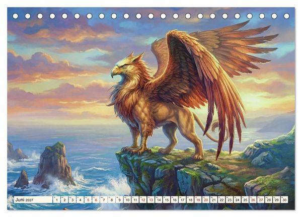 Produktbild: Gesch&ouml;pfe der Legenden - Eine Reise durch die Welt mystischer Wesen (Tischkalender 2027 DIN A5 quer), CALVENDO Monatskalender
