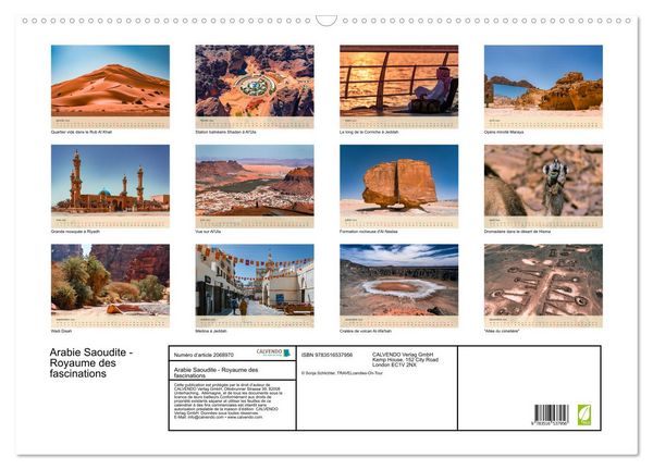 Produktbild: Arabie Saoudite - Royaume des fascinations (Calendrier mural 2026 DIN A2 vertical), CALVENDO calendrier mensuel