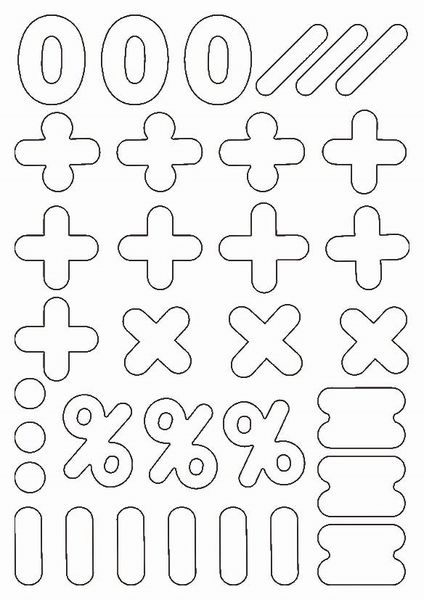 Produktbild: URSUS Blankoartikel Blanko-Magnete Zahlen & Symbole, 90er Set, 1,5 - 4,4 cm