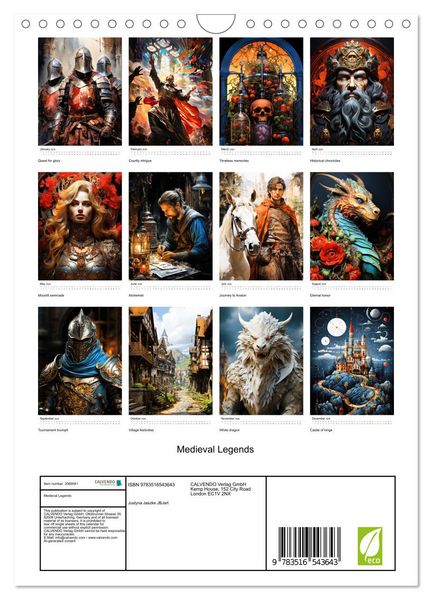 Produktbild: Medieval Legends (Wall Calendar 2026 DIN A4 portrait), CALVENDO 12 Month Wall Calendar