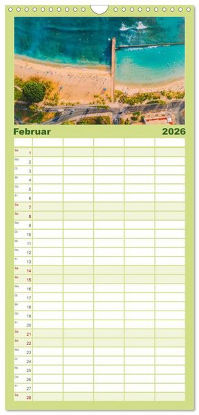 Produktbild: Familienplaner 2026 - Hawaii Traumziel mit 5 Spalten (Wandkalender, 21 x 45 cm) CALVENDO