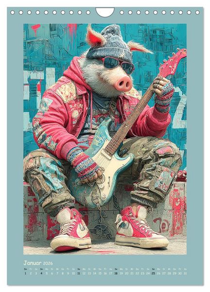 Produktbild: Street Hogz. Charakterschweine mit Haltung (Wandkalender 2026 DIN A4 hoch), CALVENDO Monatskalender