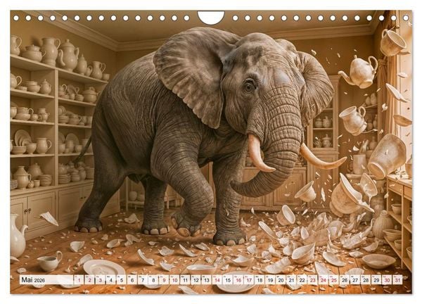 Produktbild: Tierische Redewendungen - Ein Kalender voller Spr&uuml;che und Sprachbilder (Wandkalender 2026 DIN A4 quer), CALVENDO Monatskalender