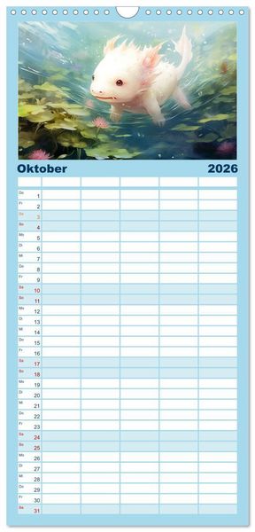 Produktbild: Familienplaner 2026 - Neulich am Wasser mit 5 Spalten (Wandkalender, 21 x 45 cm) CALVENDO