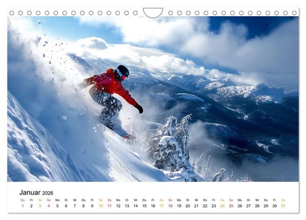 Produktbild: Kufen, Ski & Snowboard (Wandkalender 2026 DIN A4 quer), CALVENDO Monatskalender