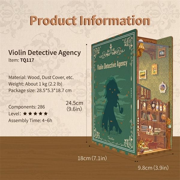Book Nook DIY Bücherecke Violin Detective Agency