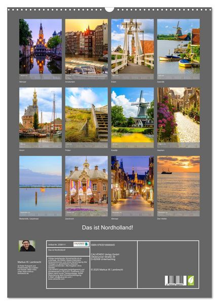 Produktbild: Das ist Nordholland! (Wandkalender 2026 DIN A2 hoch), CALVENDO Monatskalender