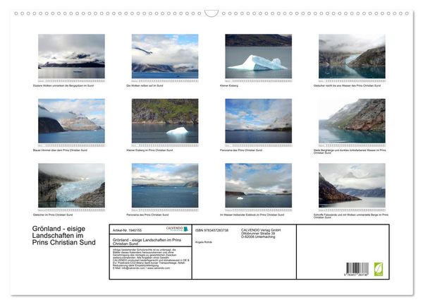 Produktbild: Gr&ouml;nland - eisige Landschaften im Prins Christian Sund (Wandkalender 2026 DIN A2 quer), CALVENDO Monatskalender