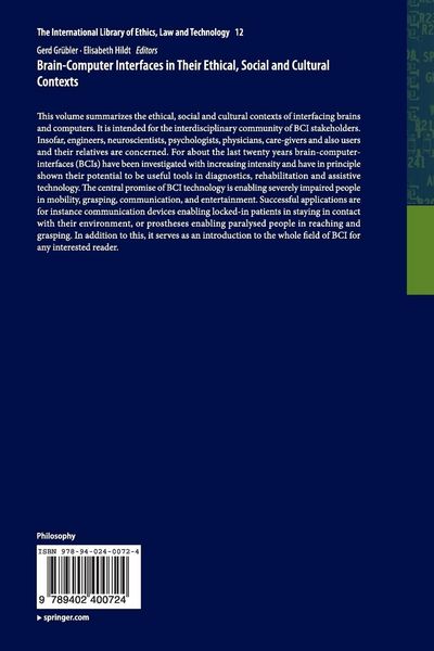 Produktbild: Brain-Computer-Interfaces in their ethical, social and cultural contexts