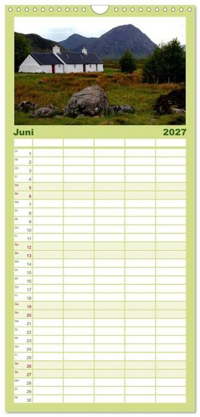 Produktbild: Familienplaner 2027 - Western Highlands - Schottland mit 5 Spalten (Wandkalender, 21 x 45 cm) CALVENDO
