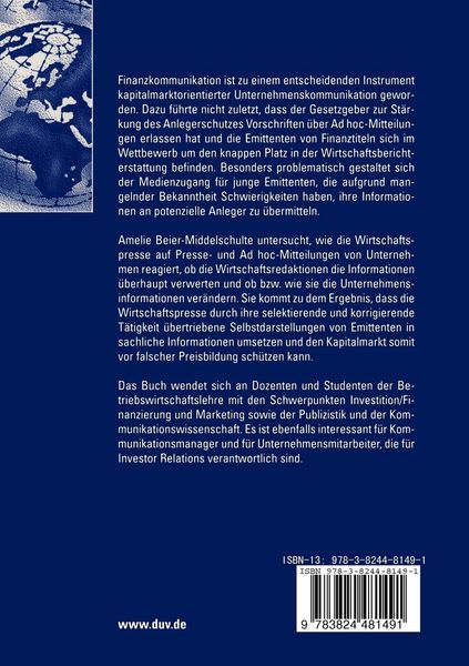 Produktbild: Finanzkommunikation junger Emittenten