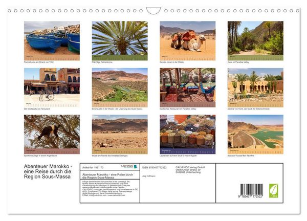 Produktbild: Abenteuer Marokko - eine Reise durch die Region Sous-Massa (Wandkalender 2026 DIN A3 quer), CALVENDO Monatskalender