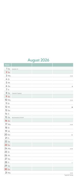 Produktbild: Kreativ-Kalender Planer für 2 2026 - 3 Spalten - 19,5x45 cm - Foto, Malen, Basteln - datiert - Kreativkalender - Foto-Kalender - Alpha Edition