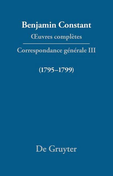 Produktbild: Correspondance 1795-1799