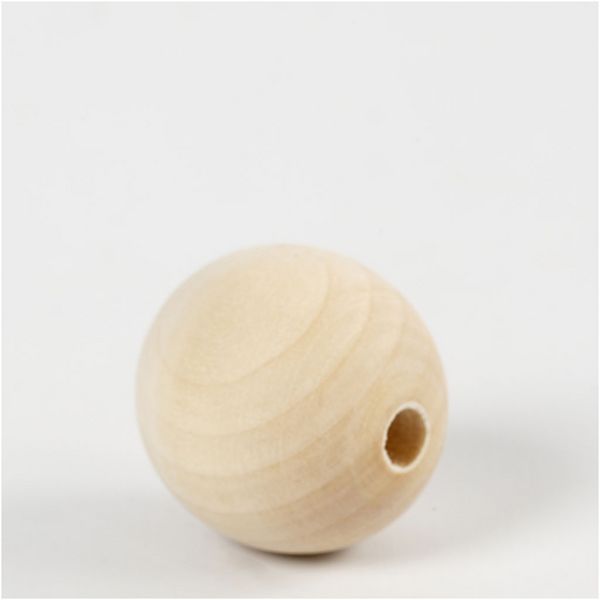 Produktbild: Creativ Company Holzperle, D 30 mm, Lochgr&ouml;&szlig;e 5 mm, 50 Stk
