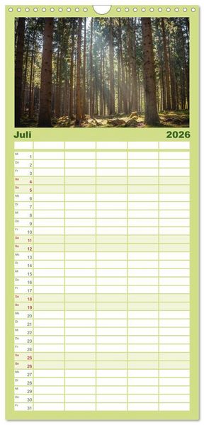 Produktbild: Familienplaner 2026 - Magischer Harzwald mit 5 Spalten (Wandkalender, 21 x 45 cm) CALVENDO