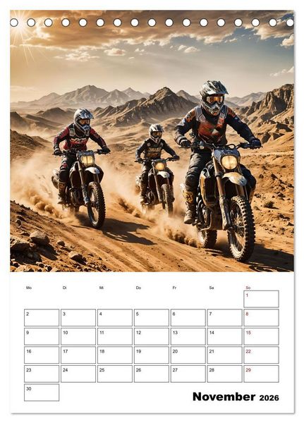 Produktbild: Vollgas und Adrenalin - Motocross-Action pur! (Tischkalender 2026 DIN A5 hoch), CALVENDO Monatskalender