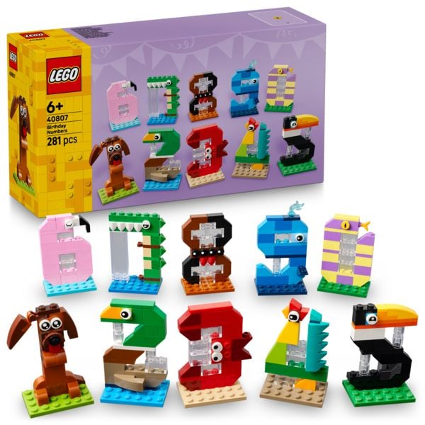 Produktbild: LEGO 40807 Geburtstagszahlen, Tierdeko, Tortenaufsatz, entwicklungsf&ouml;rderndes Geschenk f&uuml;r Kinder