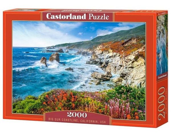 Castorland 2000 Piece Jigsaw Puzzles, Big Sur Coastline, California, Usa, Coastal Landscape, Breathtaking View Puzzle, Adult Puzzle, Castorland C-200856-2