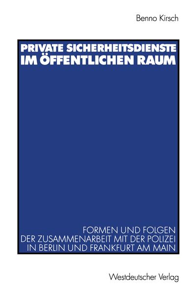 Produktbild: Private Sicherheitsdienste im &ouml;ffentlichen Raum