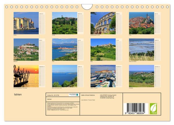 Produktbild: Istrien (Wandkalender 2026 DIN A4 quer), CALVENDO Monatskalender