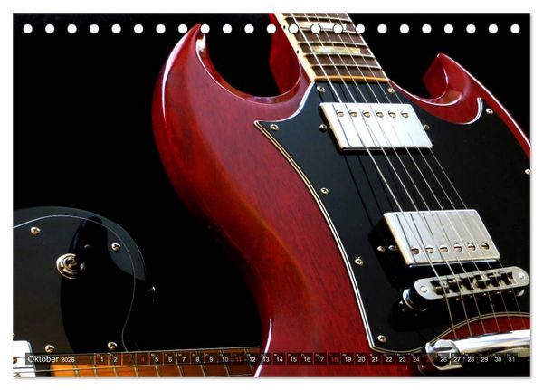 Produktbild: Gitarren Snapshots (Tischkalender 2026 DIN A5 quer), CALVENDO Monatskalender