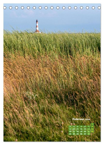 Produktbild: Westerhever - Wattwanderung in den Sonnenuntergang (Tischkalender 2026 DIN A5 hoch), CALVENDO Monatskalender